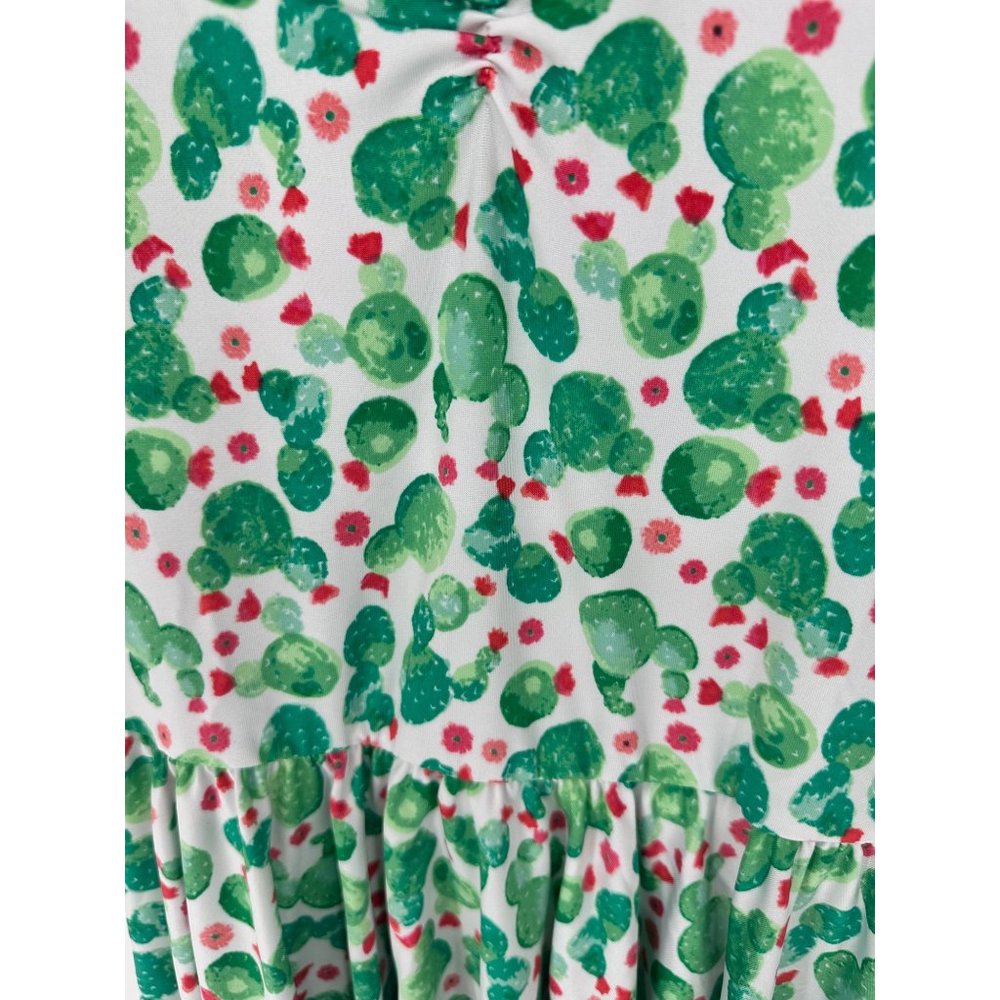 Dotdotsmile Ballerina Dress Size 5/6 Green Cactus with Red Flowers Print NWT - Picture 3 of 6